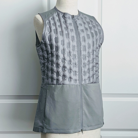 Nike Therma-FIT ADV Vest Running Packable Downfill Lightweight Silver Grey M NWT - Picture 7 of 16